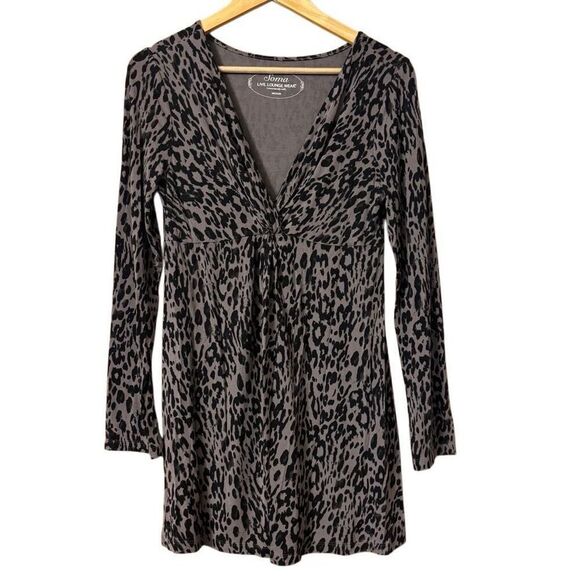 Soma Live Lounge Wear Leopard Print Long Sleeve Tunic Size M sleep wear - Picture 1 of 9